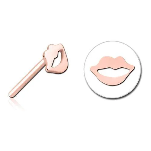 Kiss Rose Gold Threadless End Tulsa Body Jewelry Earrings