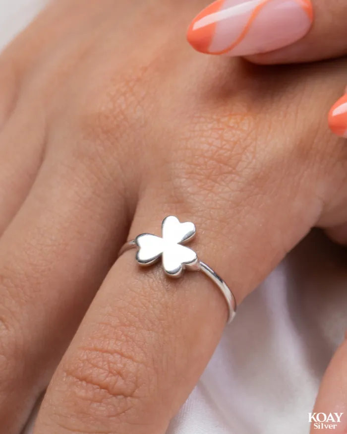 KOAY Silver Store Plain Flower Ring Rings