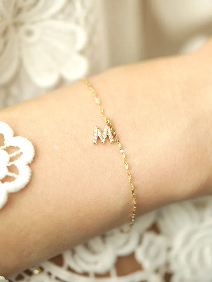 MinimalBijoux 14K 18K Gold Initial Anklet Bracelet Bracelets