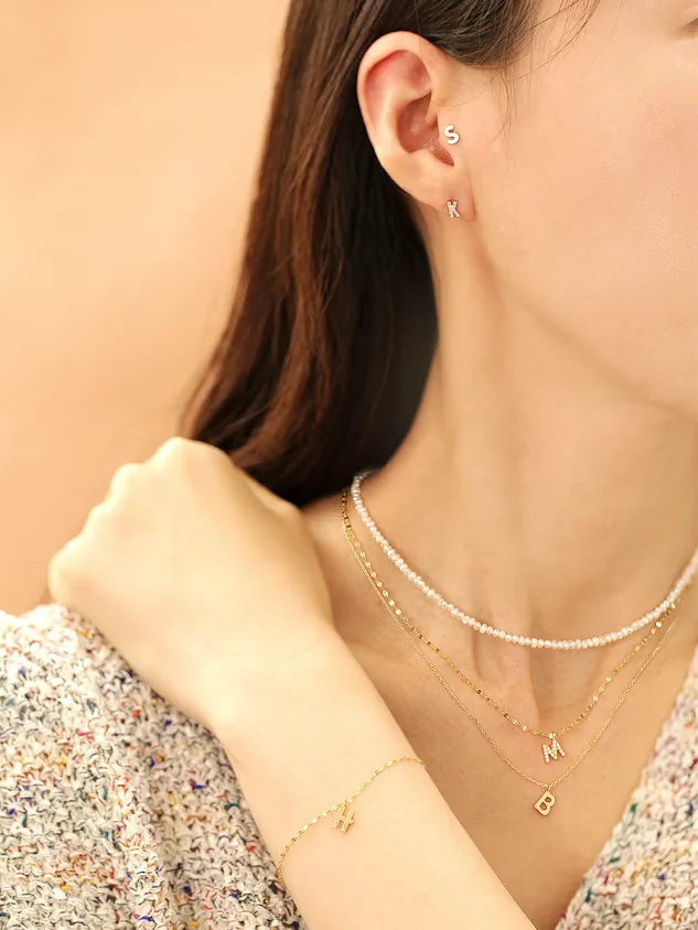 MinimalBijoux 14K 18K Gold Initial Anklet Bracelet Bracelets