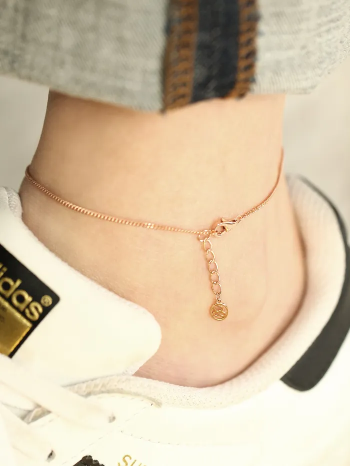MinimalBijoux 14K 18K Gold Initial Cubic anklet Bracelet Bracelets