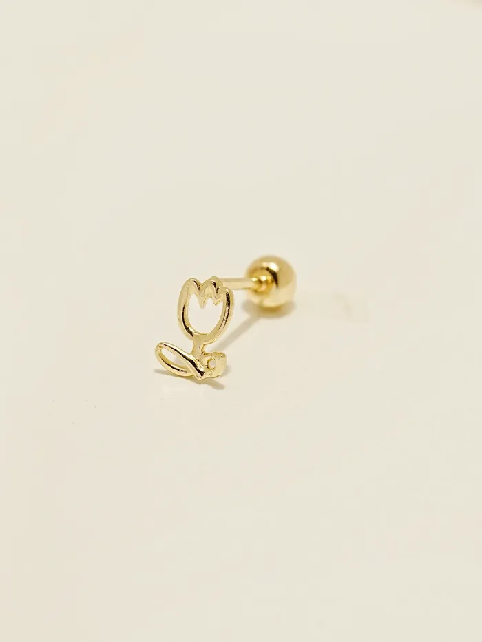 MinimalBijoux 14K Gold Cutey Tulip Cartilage Earring 20G Earrings