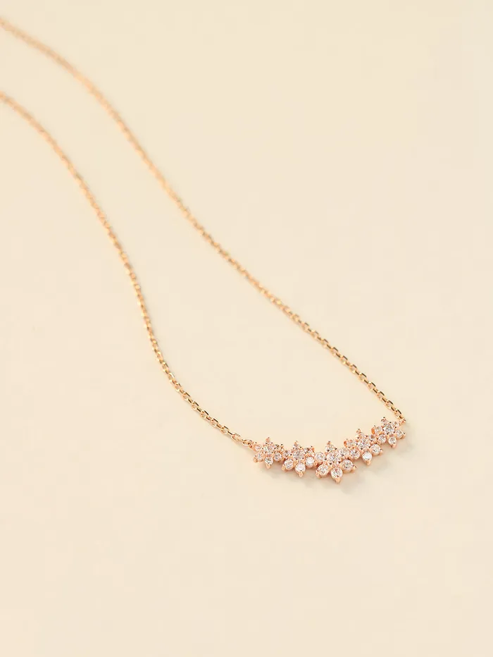 MinimalBijoux 14K Gold Garland Cubic Flower Necklace Necklaces