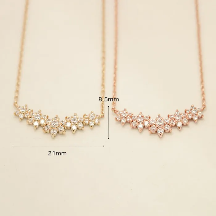 MinimalBijoux 14K Gold Garland Cubic Flower Necklace Necklaces
