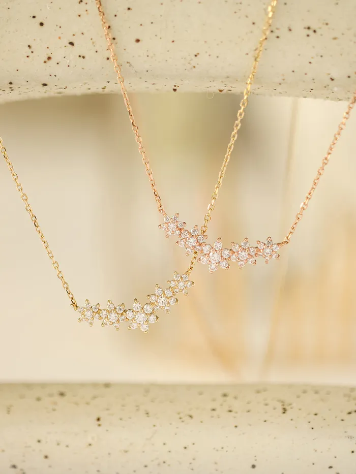 MinimalBijoux 14K Gold Garland Cubic Flower Necklace Necklaces