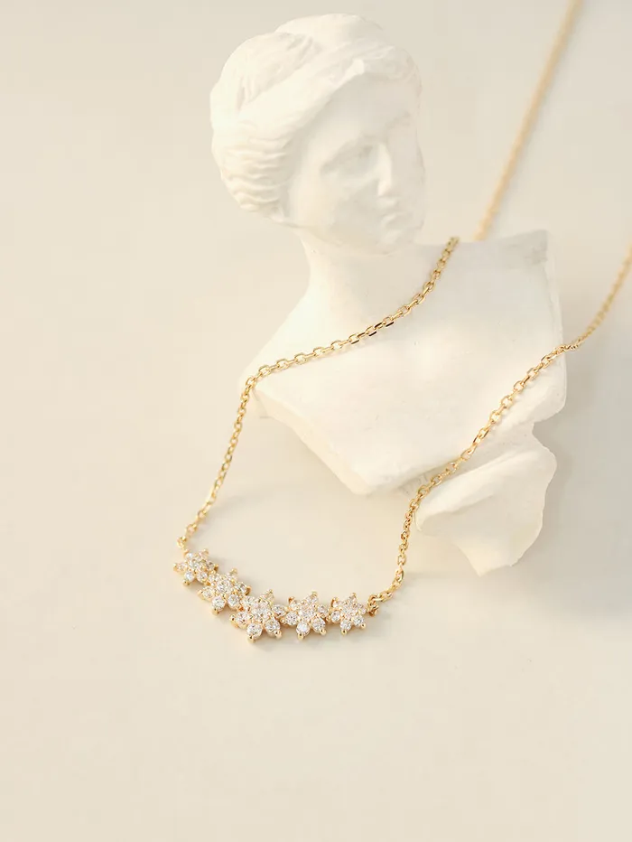 MinimalBijoux 14K Gold Garland Cubic Flower Necklace Necklaces