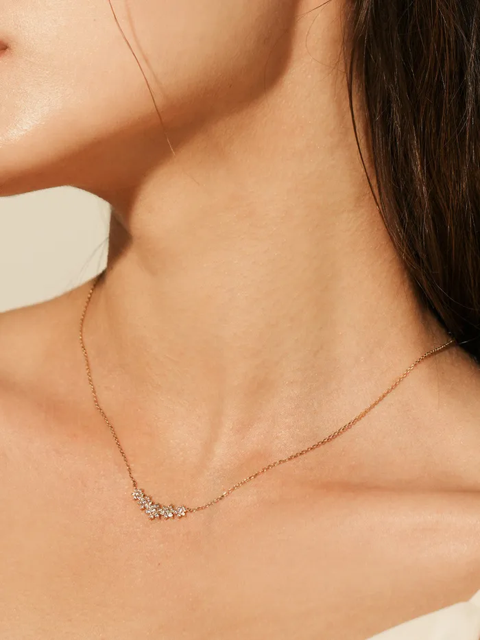 MinimalBijoux 14K Gold Garland Cubic Flower Necklace Necklaces