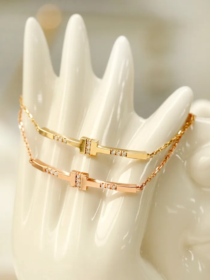 MinimalBijoux Bracelets 14K 18K Gold CZ Volume Line Stick Bracelet