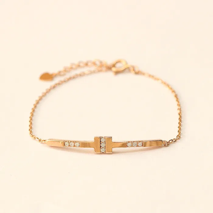 MinimalBijoux Bracelets 14K 18K Gold CZ Volume Line Stick Bracelet