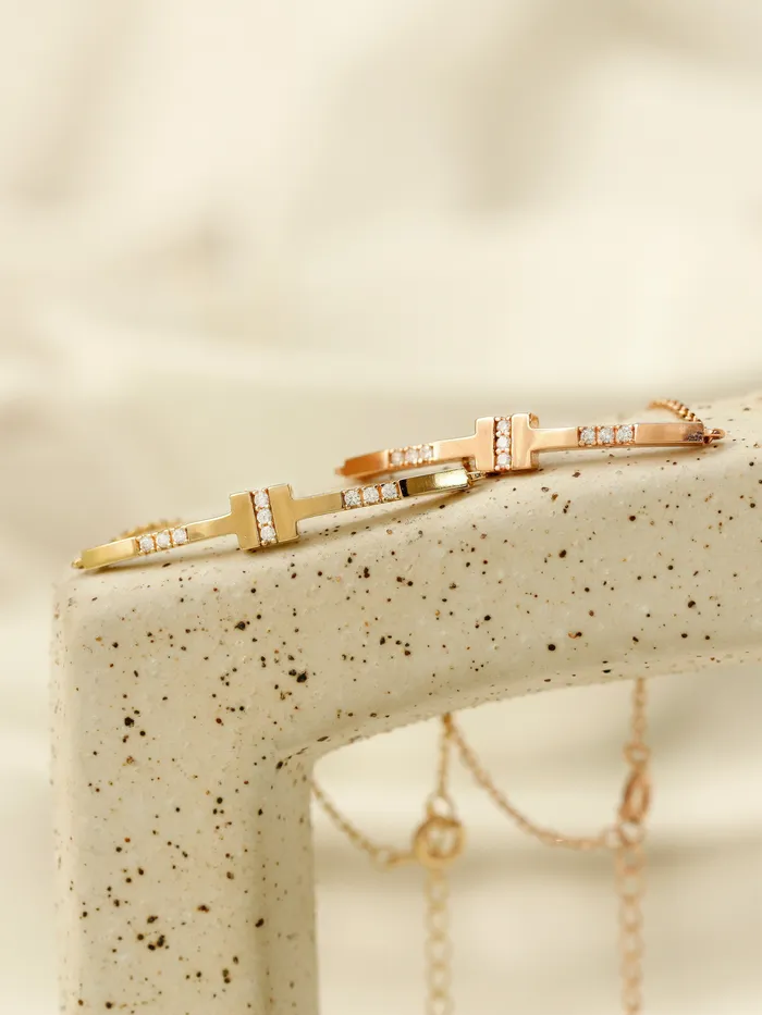 MinimalBijoux Bracelets 14K 18K Gold CZ Volume Line Stick Bracelet