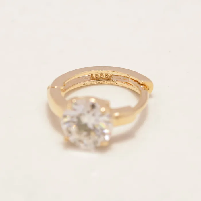 MinimalBijoux Earrings 14K 18K Gold Moissanite Round Cartilage Hoop Earring