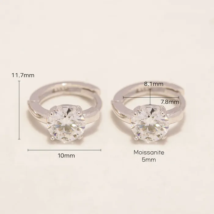 MinimalBijoux Earrings 14K 18K Gold Moissanite Round Cartilage Hoop Earring