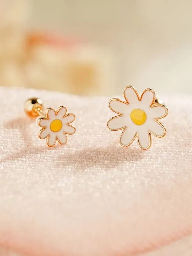 MinimalBijoux Earrings 14K Gold Fleabane Flower Cartilage Earring 20G