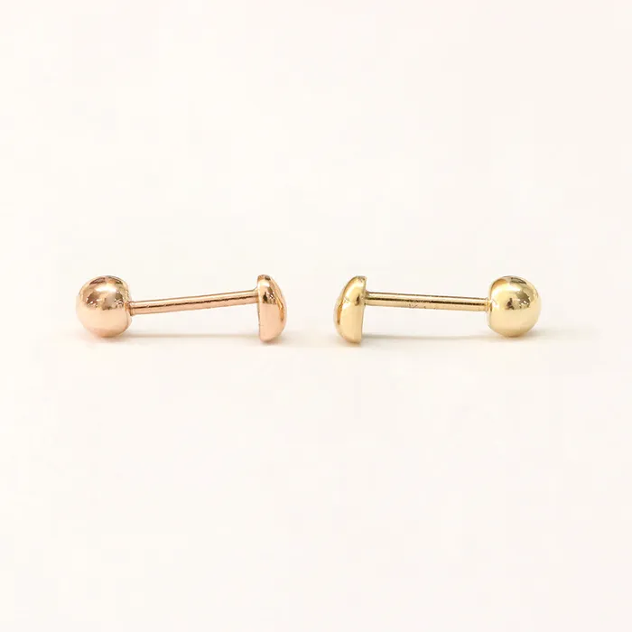 MinimalBijoux Earrings 14K Gold Minimi Bean Heart Cartilage Earring 20G18G16G
