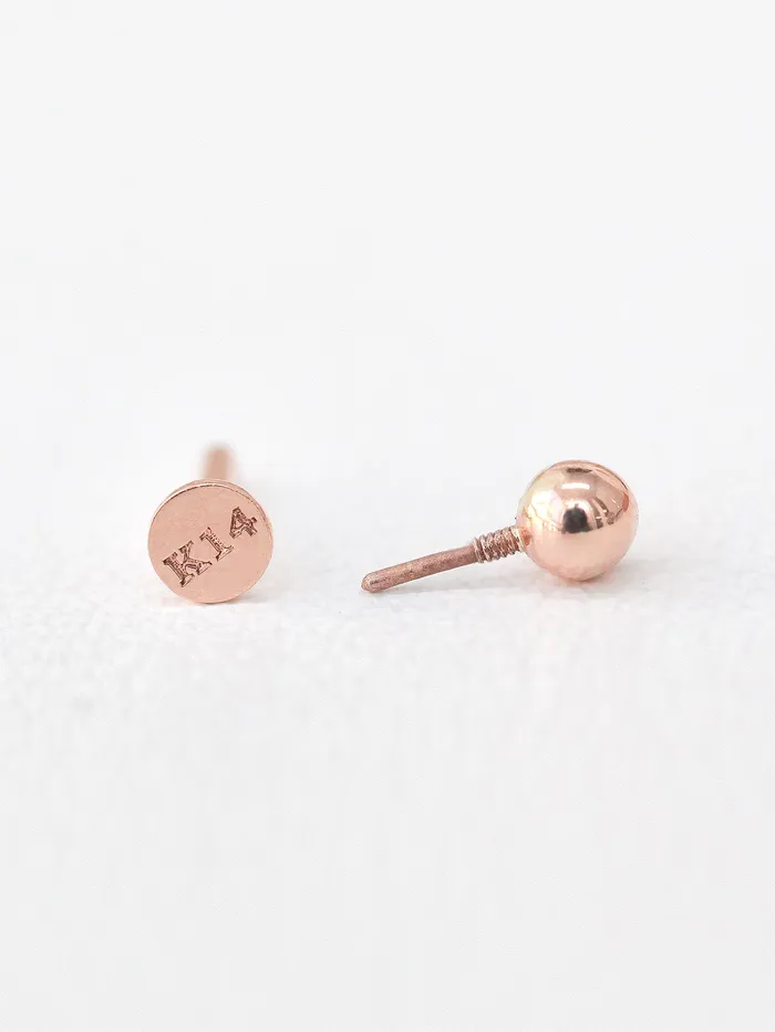 MinimalBijoux PreStyled Sets 14K Gold Internally Threaded Mini Ball Labret Piercing 2mm 25mm 3mm 18G16G