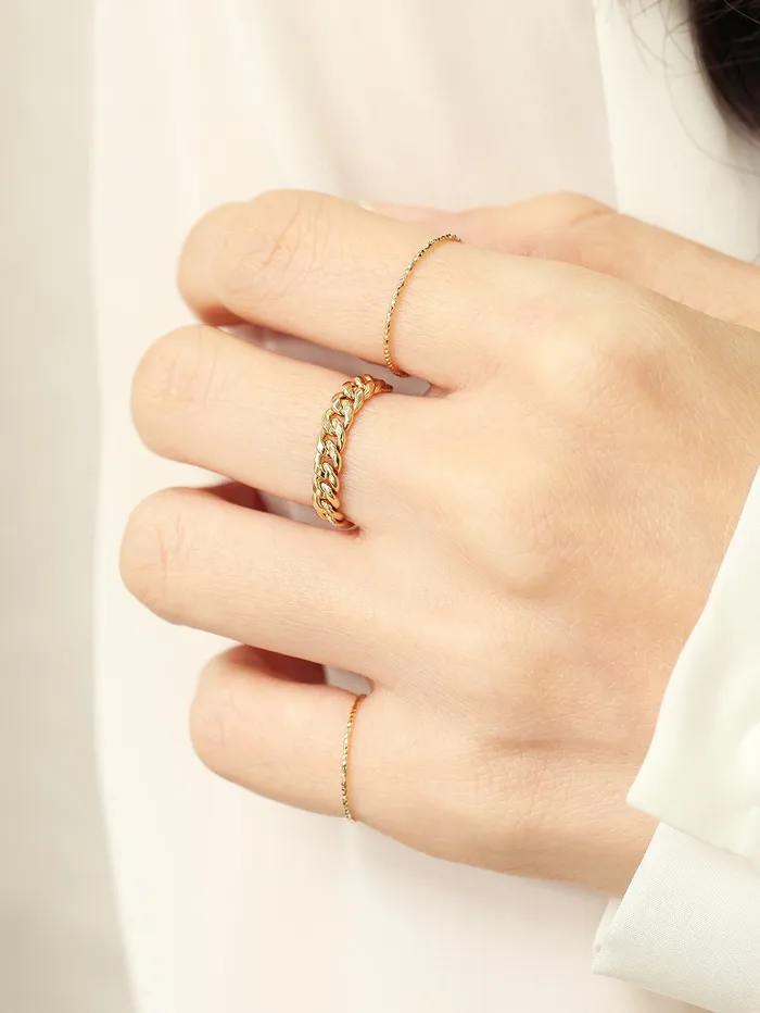MinimalBijoux Rings 14K 18K Gold Volume Chain Ring