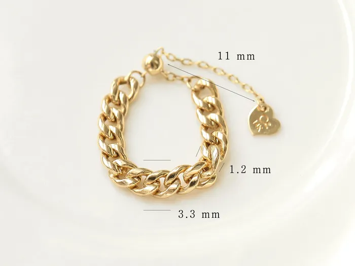 MinimalBijoux Rings 14K 18K Gold Volume Chain Ring