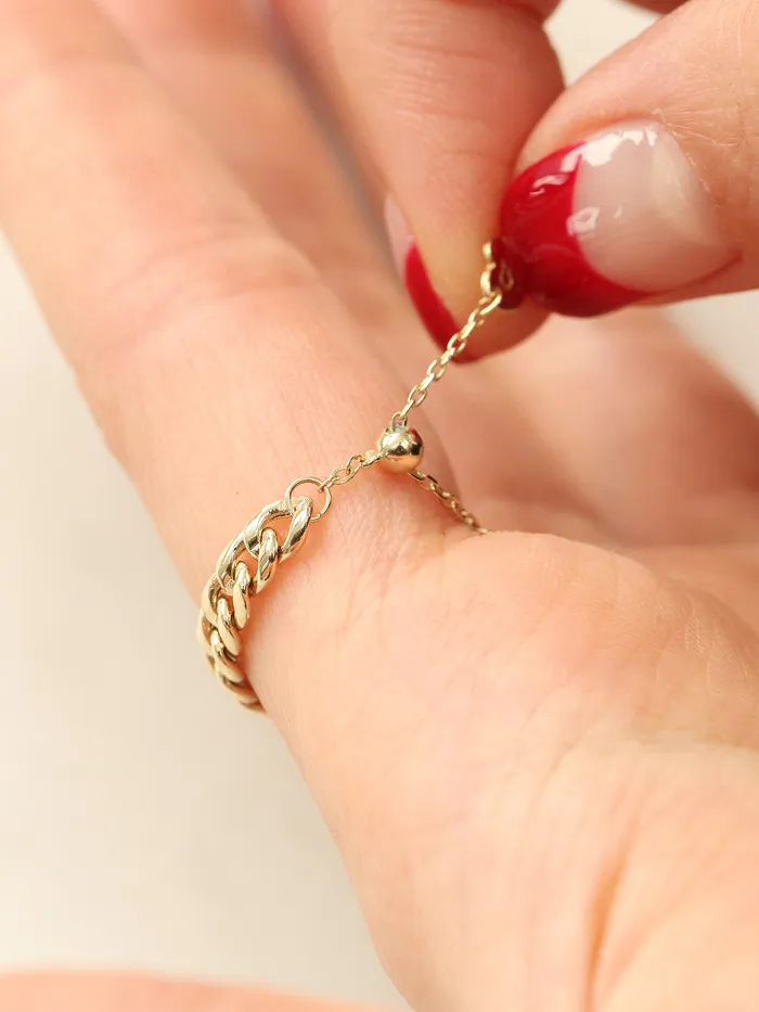 MinimalBijoux Rings 14K 18K Gold Volume Chain Ring