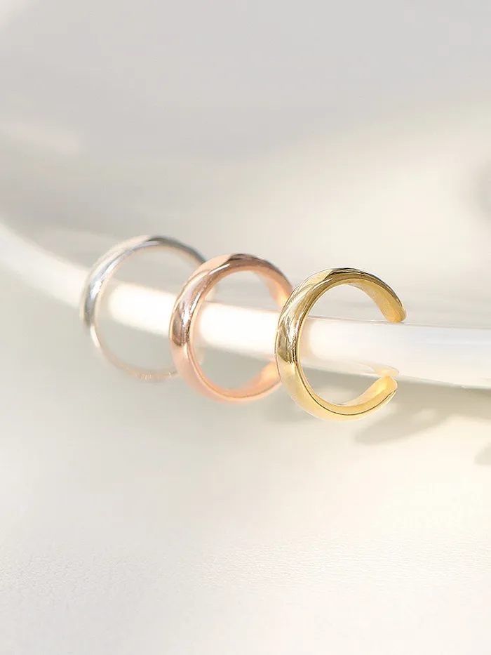 MinimalBijoux Rings 925 Silver Simple Ring Ear Cuff