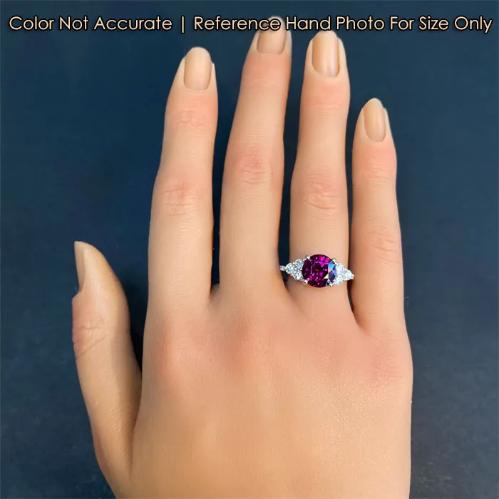 Moriartys Gem Art 14K White Gold Round Brilliant Garnet and Diamond Ring 342 Carats Rings