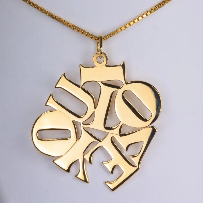 Moriartys Gem Art Necklaces 14K Yellow Gold I LOVE YOU Pendant