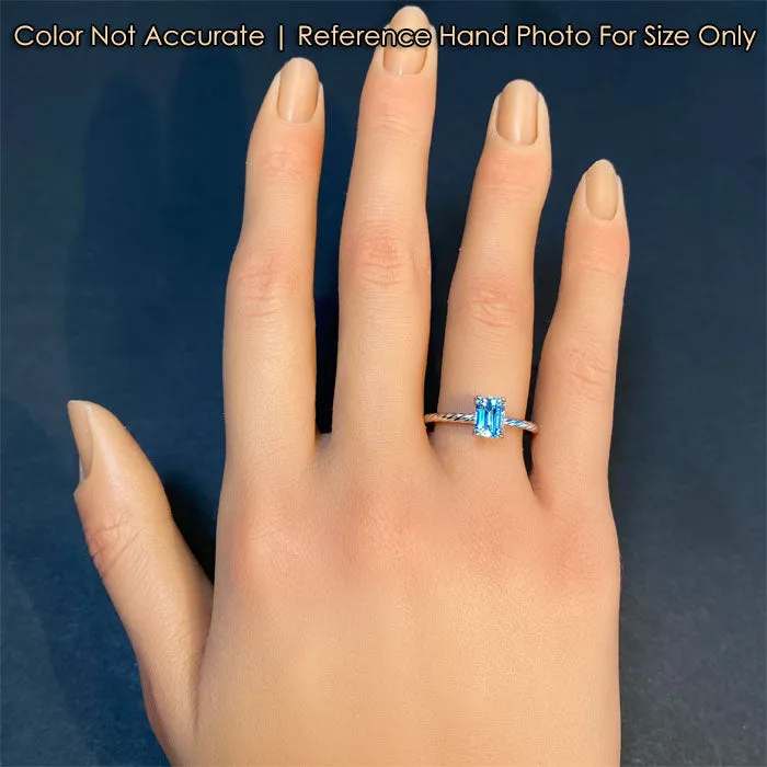 Moriartys Gem Art Rings 14K White Gold Emerald Cut Aquamarine Ring 105 Carats