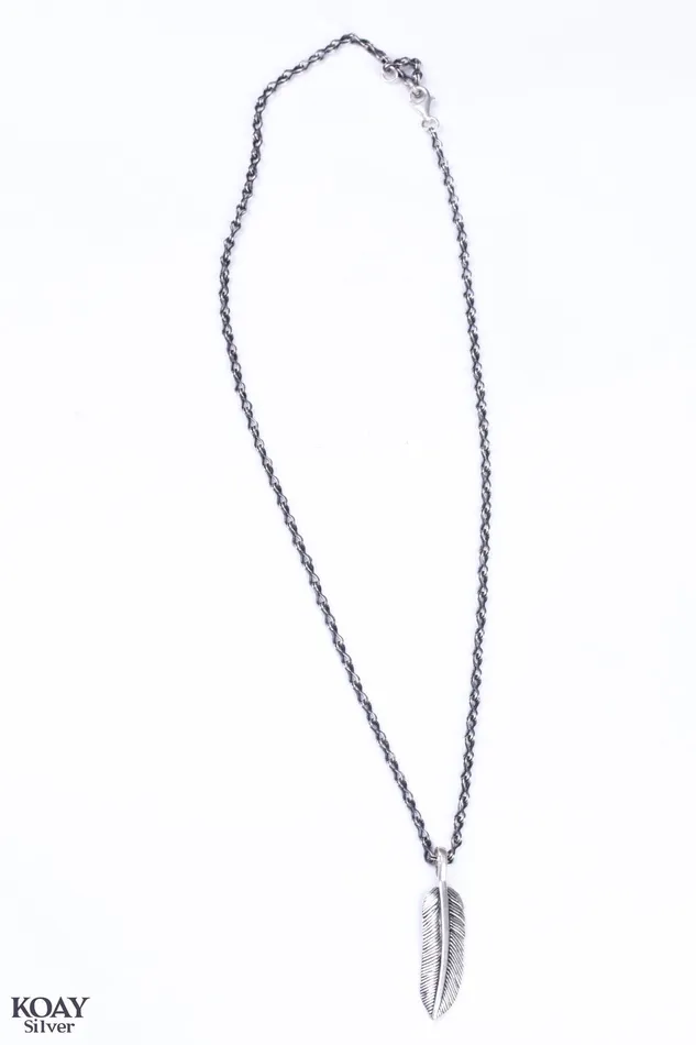 Necklaces KOAY Silver Store Arabic Feather Necklace