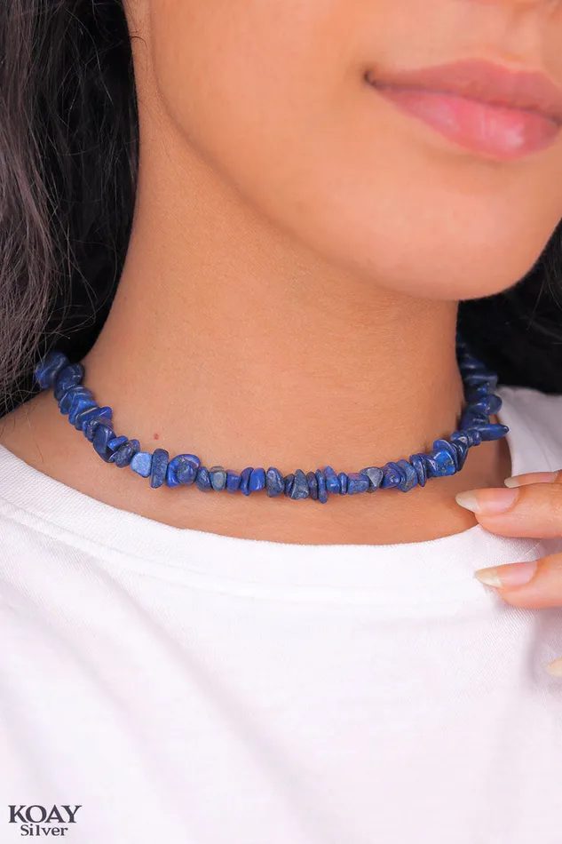 Necklaces KOAY Silver Store Lapis Stones Necklace