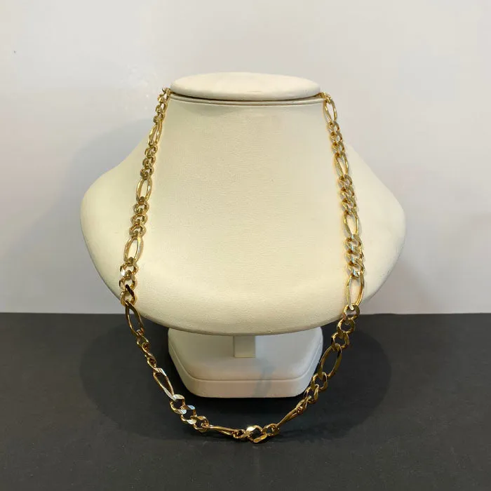 Necklaces Moriartys Gem Art 10K Yellow Gold Figaro Necklace 22
