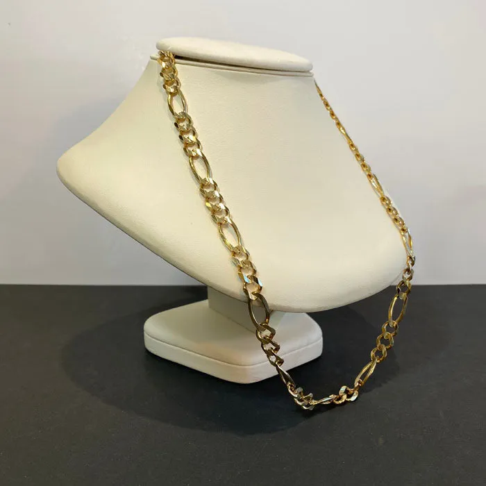 Necklaces Moriartys Gem Art 10K Yellow Gold Figaro Necklace 22