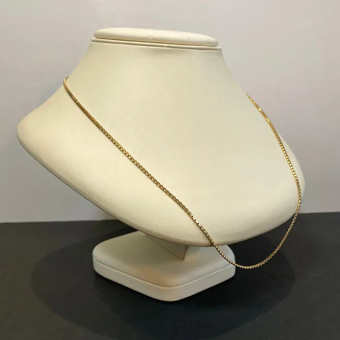 Necklaces Moriartys Gem Art 14K Yellow Gold Flat Box Chain Necklace