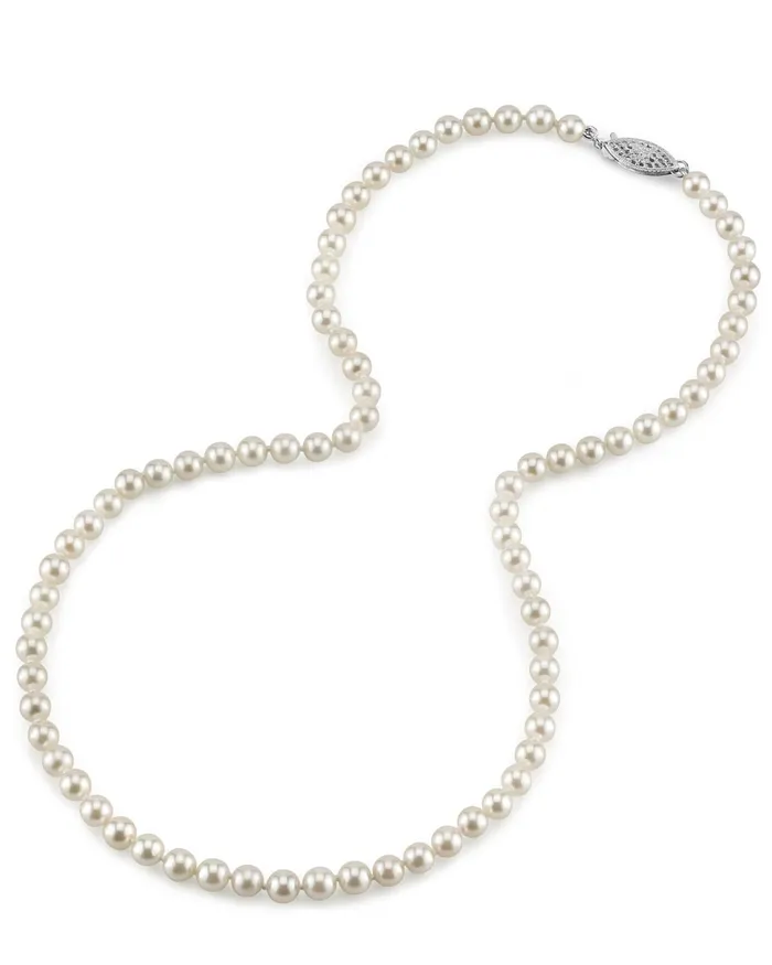 Necklaces SPT Japanese Akoya White Pearl Necklace 5055mm AA Quality