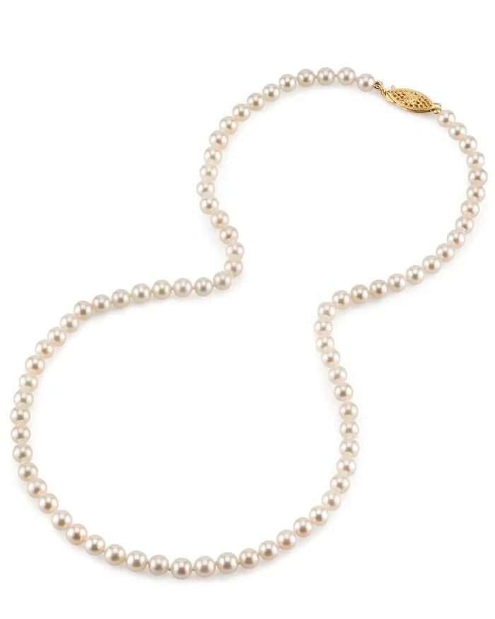 Necklaces SPT Japanese Akoya White Pearl Necklace 5055mm AA Quality