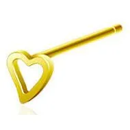 Necklaces Tulsa Body Jewelry Gold Heart Outline Nostril Pin