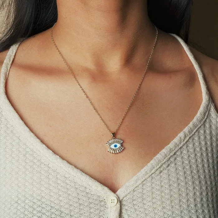 Necklaces Upakarna The Gazing Evil Eye Necklace