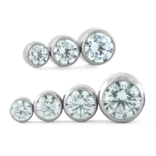 NeoMetal Tapered CZ Cluster Threadless End by NeoMetal Charm Necklaces