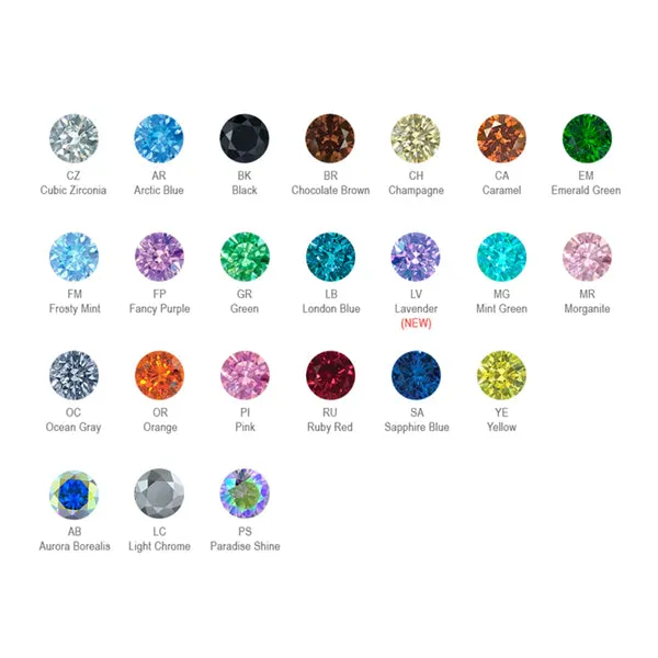 NeoMetal Tapered CZ Cluster Threadless End by NeoMetal Charm Necklaces