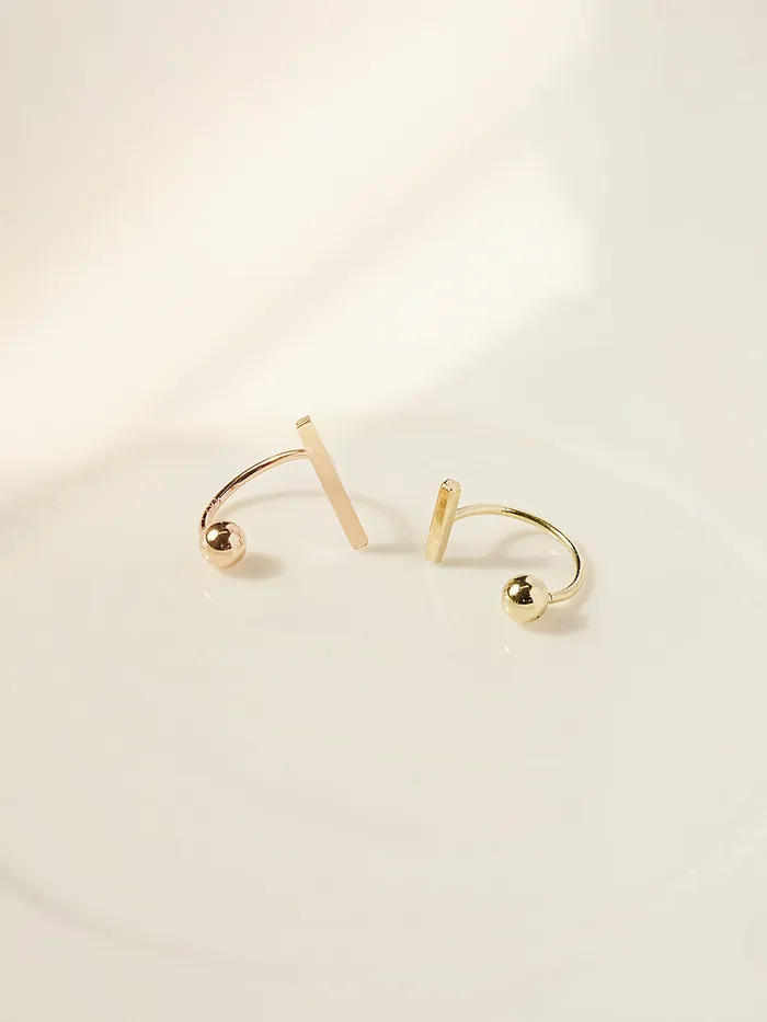 PreStyled Sets MinimalBijoux 14K Gold Stick Bar Curve Piercing 20G