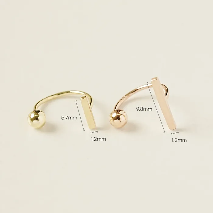 PreStyled Sets MinimalBijoux 14K Gold Stick Bar Curve Piercing 20G