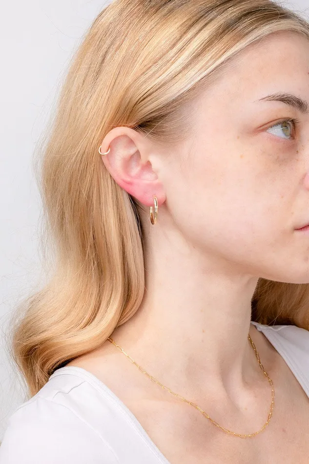 PreStyled Sets Princess Bride Diamonds 20mm Yellow Gold Hoops