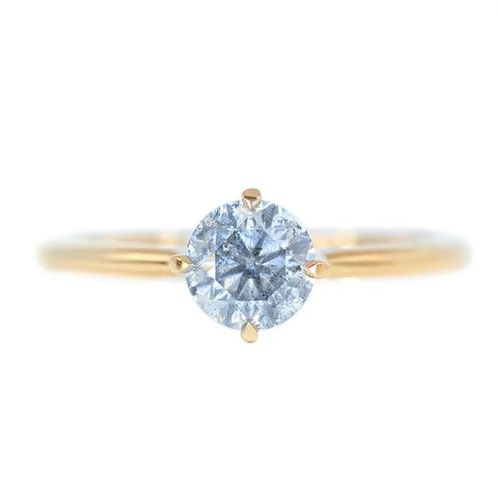 Rings 090ct Round Salt And Pepper Diamond Ring 4 Prong Compass Set In 14k Yellow Gold Anueva Jewelry Rings 090ct Round Salt And Pepper Diamond Ring 4 Prong Compass Set In 14k Yellow Gold Anueva Jewelry
