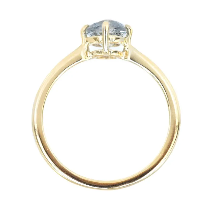 Rings 090ct Round Salt And Pepper Diamond Ring 4 Prong Compass Set In 14k Yellow Gold Anueva Jewelry