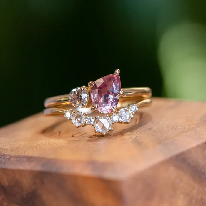 Rings Anueva Jewelry 141ct Ruby and 025ct Antique Old European Cut Diamond Ring in 18k Yellow Gold