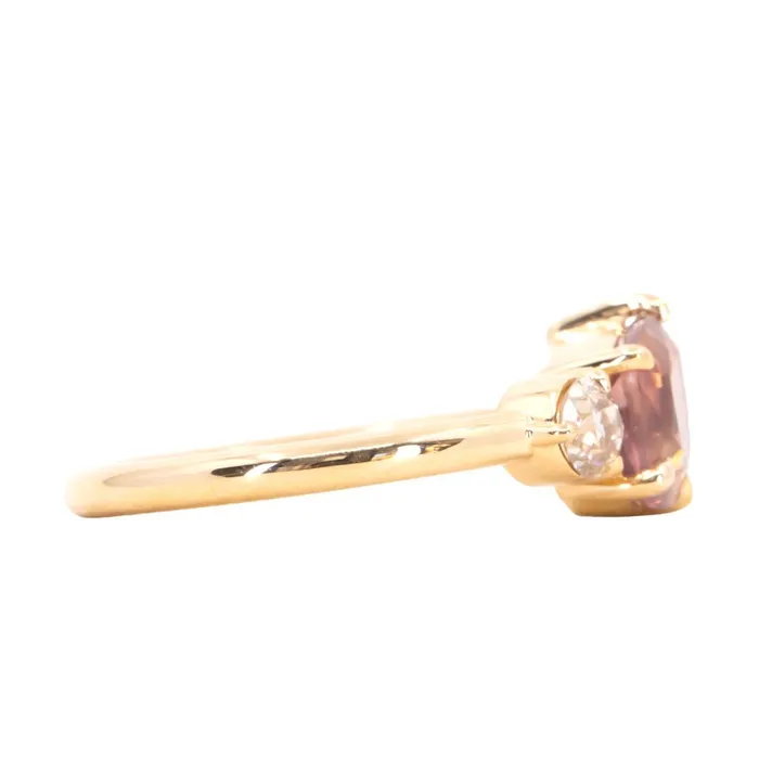 Rings Anueva Jewelry 141ct Ruby and 025ct Antique Old European Cut Diamond Ring in 18k Yellow Gold