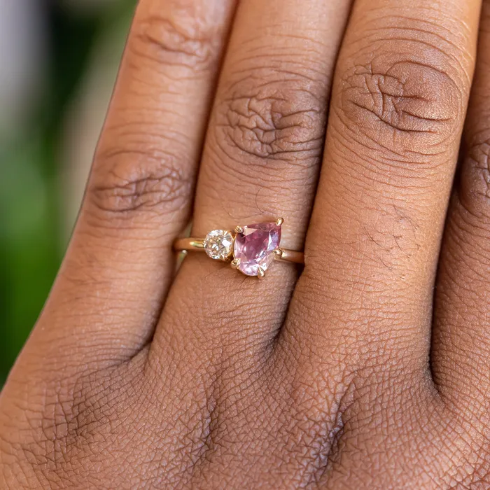 Rings Anueva Jewelry 141ct Ruby and 025ct Antique Old European Cut Diamond Ring in 18k Yellow Gold