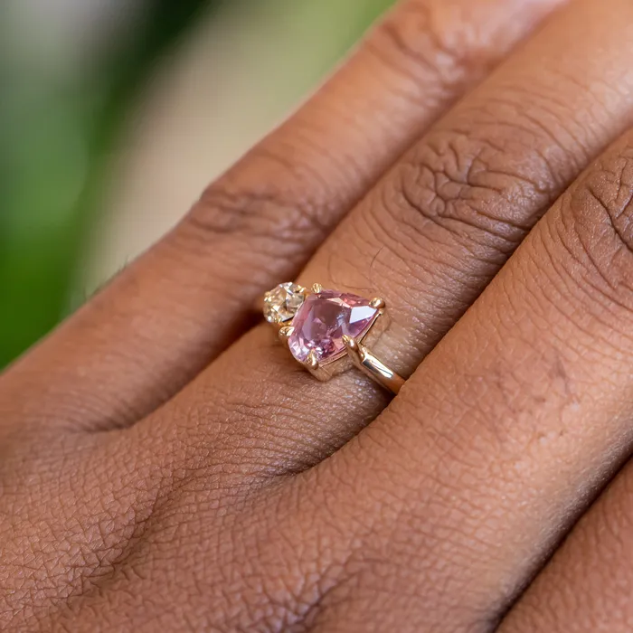 Rings Anueva Jewelry 141ct Ruby and 025ct Antique Old European Cut Diamond Ring in 18k Yellow Gold