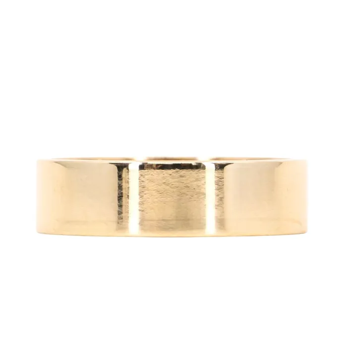 Rings Anueva Jewelry Flat Plain Mens Band 6mm Wedding Band Recycled Gold