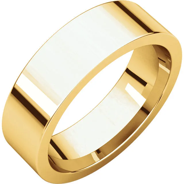 Rings Anueva Jewelry Flat Plain Mens Band 6mm Wedding Band Recycled Gold