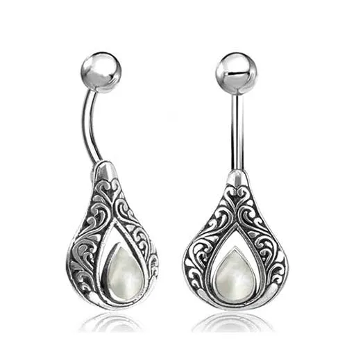 Rings Chaotic Trading Teardrop Sterling Silver Belly Barbell