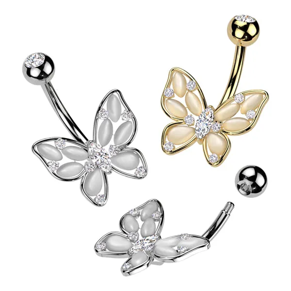 Rings CZ Butterfly Belly Ring Tulsa Body Jewelry